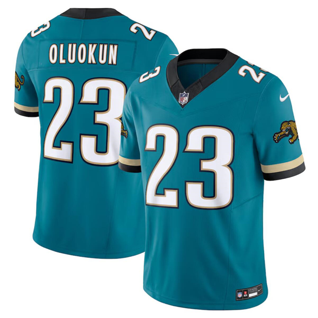 Youth Jacksonville Jaguars #23 Foye Oluokun Teal 2024 F.U.S.E. Prowler Throwback Vapor Limited Football Stitched Jersey